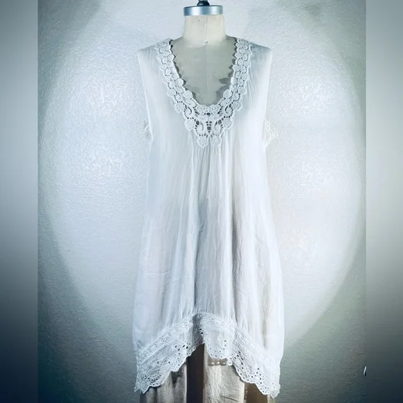 Johnny Was Lace Tank Tunic Size M - Picture 1 of 4